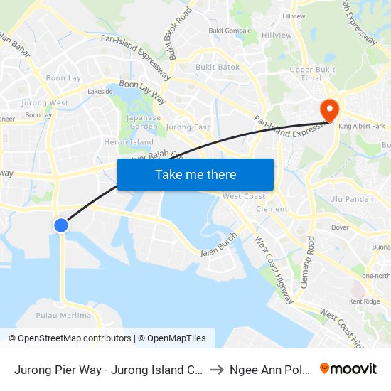 Jurong Pier Way - Jurong Island Checkpt (21099) to Ngee Ann Polytechnic map