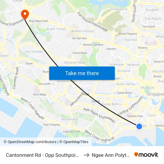 Cantonment Rd - Opp Southpoint (05629) to Ngee Ann Polytechnic map