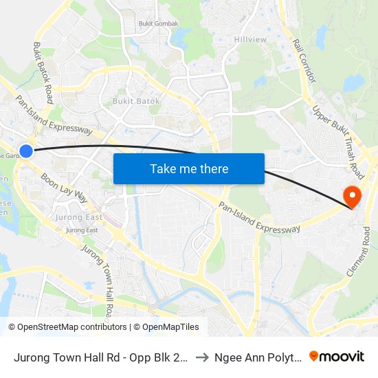Jurong Town Hall Rd - Opp Blk 227 (28281) to Ngee Ann Polytechnic map