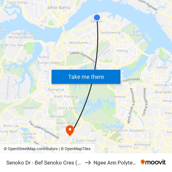 Senoko Dr - Bef Senoko Cres (47091) to Ngee Ann Polytechnic map