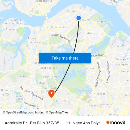 Admiralty Dr - Bet Blks 357/359 (58321) to Ngee Ann Polytechnic map