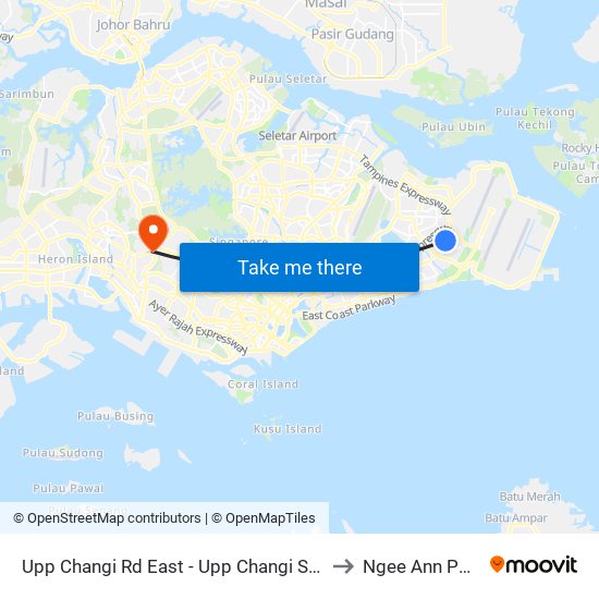 Upp Changi Rd East - Upp Changi Stn/Opp Sutd (96041) to Ngee Ann Polytechnic map