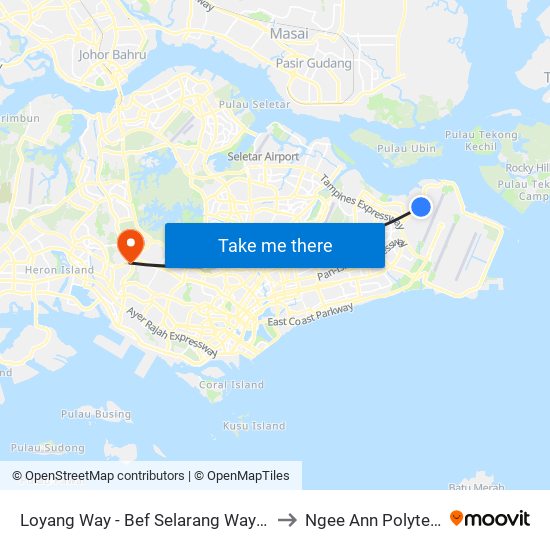 Loyang Way - Bef Selarang Way (97091) to Ngee Ann Polytechnic map