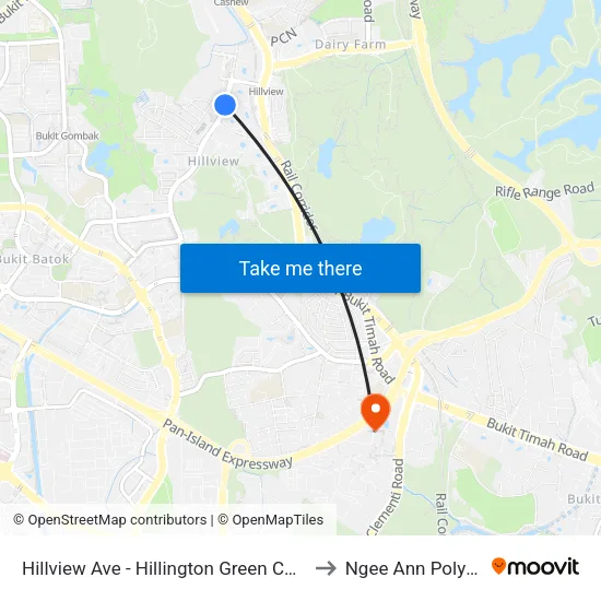 Hillview Ave - Hillington Green Condo (43268) to Ngee Ann Polytechnic map