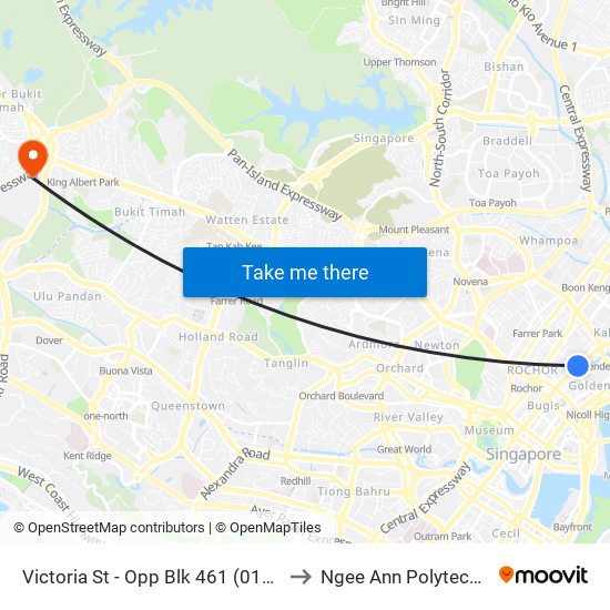 Victoria St - Opp Blk 461 (01211) to Ngee Ann Polytechnic map