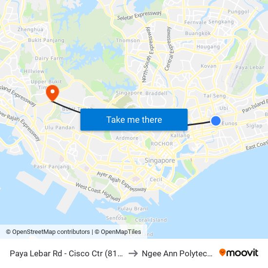 Paya Lebar Rd - Cisco Ctr (81101) to Ngee Ann Polytechnic map