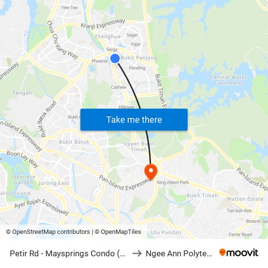 Petir Rd - Maysprings Condo (44859) to Ngee Ann Polytechnic map