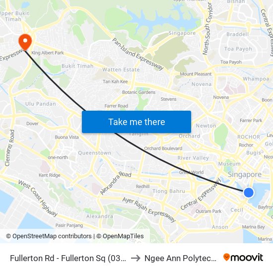 Fullerton Rd - Fullerton Sq (03011) to Ngee Ann Polytechnic map