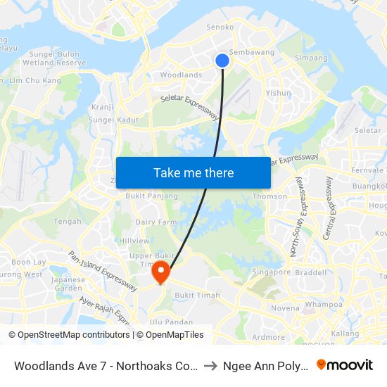 Woodlands Ave 7 - Northoaks Condo (47611) to Ngee Ann Polytechnic map