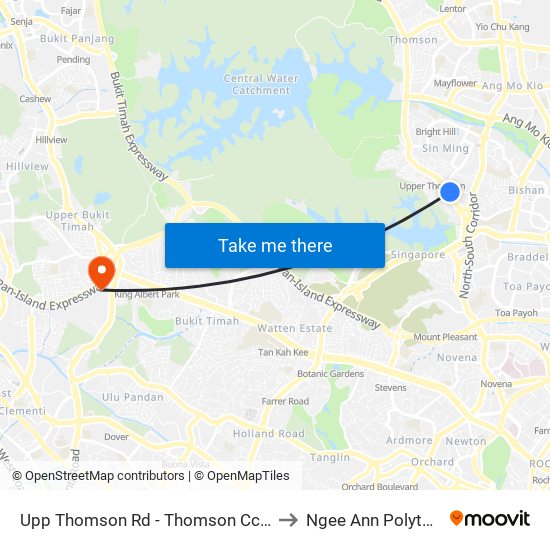 Upp Thomson Rd - Thomson Cc (53039) to Ngee Ann Polytechnic map