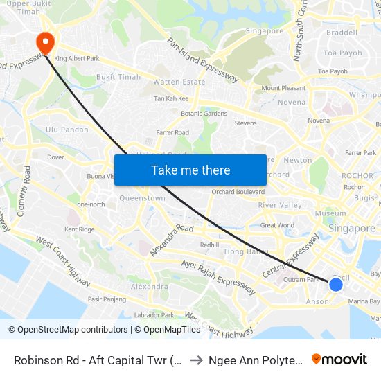 Robinson Rd - Aft Capital Twr (03111) to Ngee Ann Polytechnic map