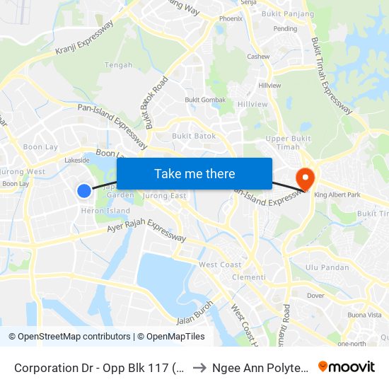 Corporation Dr - Opp Blk 117 (21591) to Ngee Ann Polytechnic map