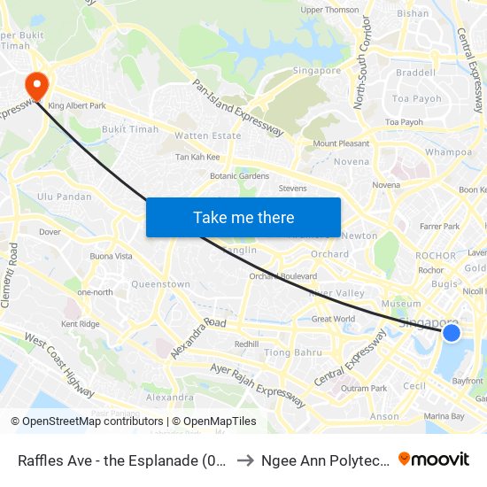 Raffles Ave - the Esplanade (02061) to Ngee Ann Polytechnic map