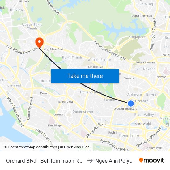 Orchard Blvd - Bef Tomlinson Rd (09121) to Ngee Ann Polytechnic map