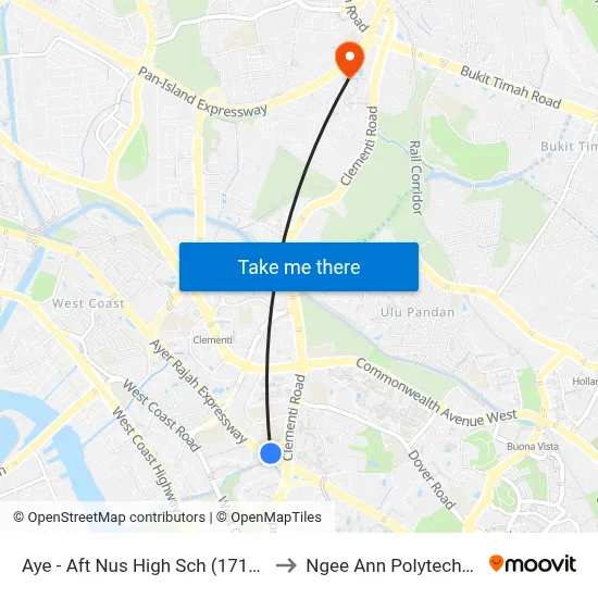Aye - Aft Nus High Sch (17129) to Ngee Ann Polytechnic map