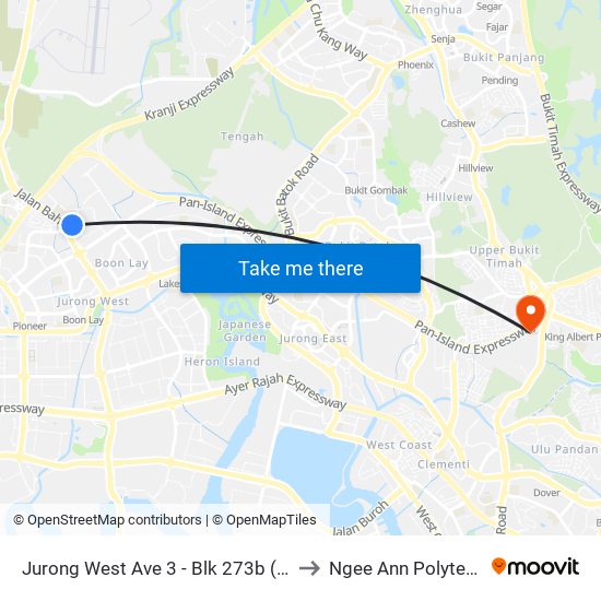 Jurong West Ave 3 - Blk 273b (27459) to Ngee Ann Polytechnic map