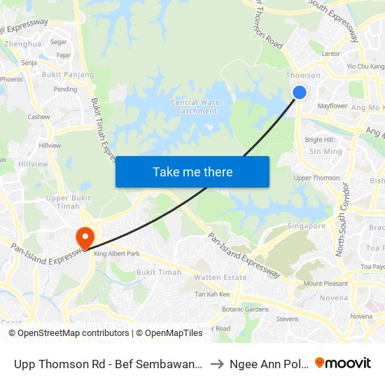 Upp Thomson Rd - Bef Sembawang Hills Fc (56029) to Ngee Ann Polytechnic map