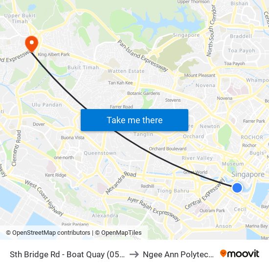 Sth Bridge Rd - Boat Quay (05029) to Ngee Ann Polytechnic map