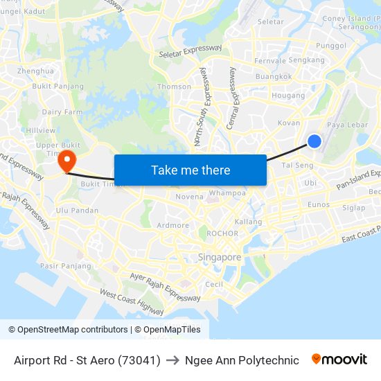 Airport Rd - St Aero (73041) to Ngee Ann Polytechnic map