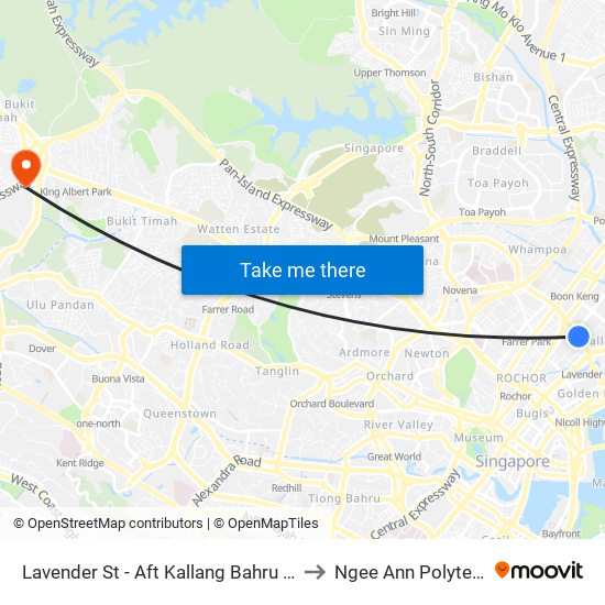 Lavender St - Aft Kallang Bahru (07369) to Ngee Ann Polytechnic map
