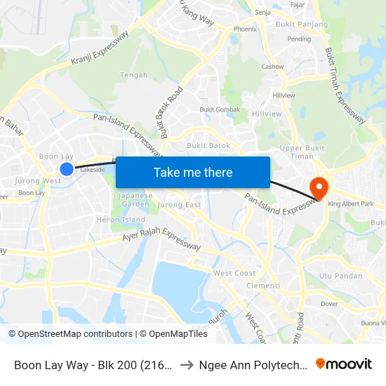 Boon Lay Way - Blk 200 (21689) to Ngee Ann Polytechnic map