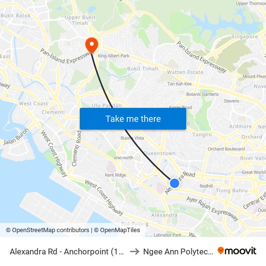 Alexandra Rd - Anchorpoint (11521) to Ngee Ann Polytechnic map