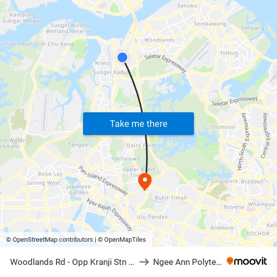 Woodlands Rd - Opp Kranji Stn (45131) to Ngee Ann Polytechnic map