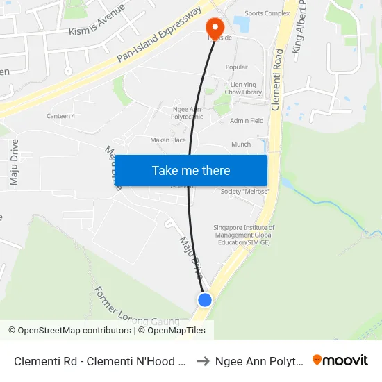 Clementi Rd - Clementi N'Hood Pk (12081) to Ngee Ann Polytechnic map
