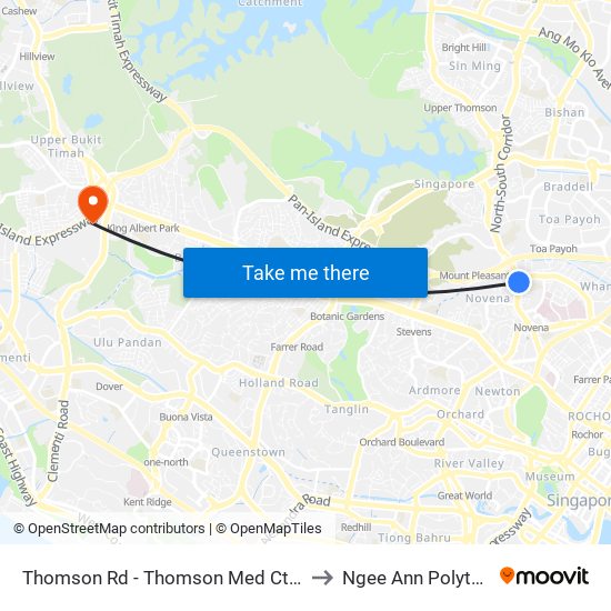 Thomson Rd - Thomson Med Ctr (50051) to Ngee Ann Polytechnic map