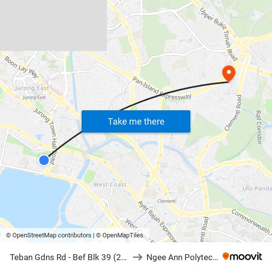 Teban Gdns Rd - Bef Blk 39 (20201) to Ngee Ann Polytechnic map