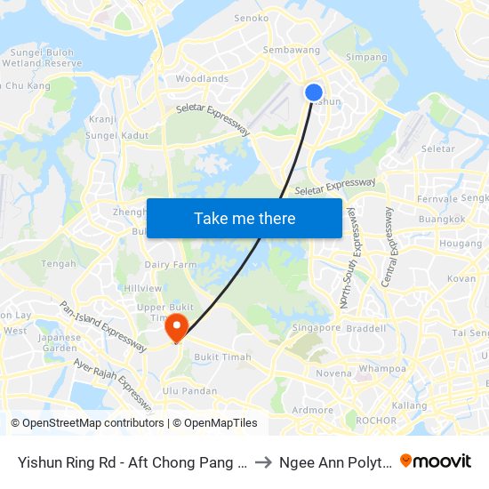 Yishun Ring Rd - Aft Chong Pang Cc (59139) to Ngee Ann Polytechnic map