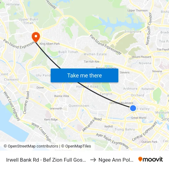 Irwell Bank Rd - Bef Zion Full Gospel CH (13159) to Ngee Ann Polytechnic map