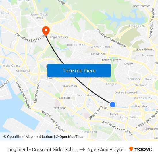 Tanglin Rd - Crescent Girls' Sch (10329) to Ngee Ann Polytechnic map