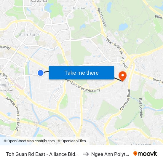Toh Guan Rd East - Alliance Bldg (28671) to Ngee Ann Polytechnic map