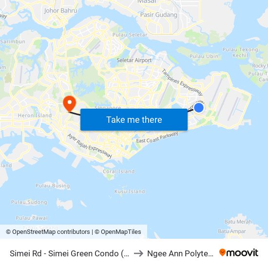 Simei Rd - Simei Green Condo (96201) to Ngee Ann Polytechnic map