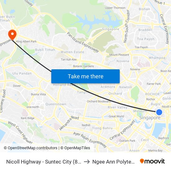 Nicoll Highway - Suntec City (80159) to Ngee Ann Polytechnic map