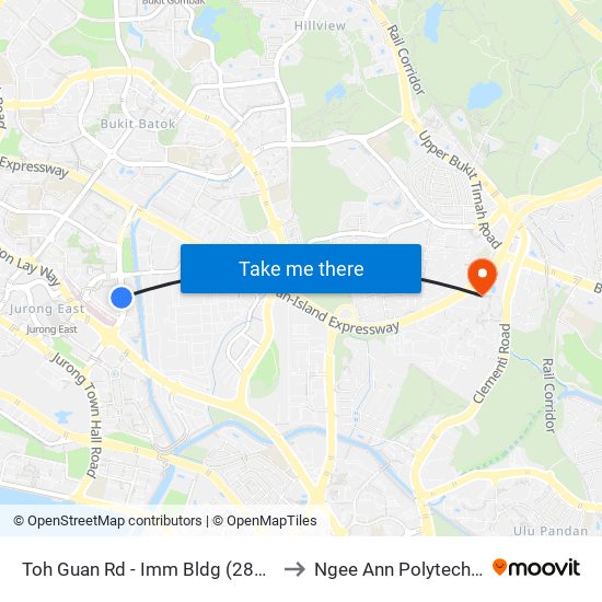 Toh Guan Rd - Imm Bldg (28659) to Ngee Ann Polytechnic map