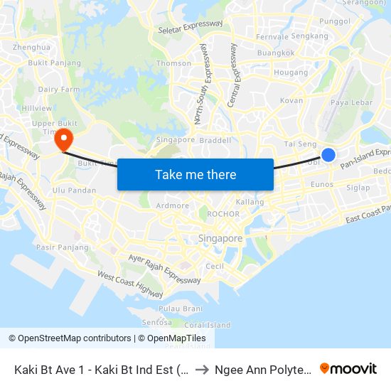 Kaki Bt Ave 1 - Kaki Bt Ind Est (72051) to Ngee Ann Polytechnic map