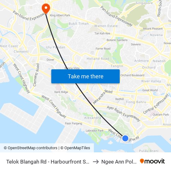 Telok Blangah Rd - Harbourfront Stn Exit A (14129) to Ngee Ann Polytechnic map