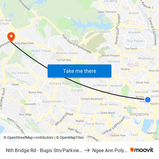 Nth Bridge Rd - Bugis Stn/Parkview Sq (01139) to Ngee Ann Polytechnic map