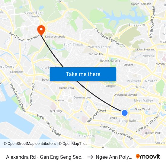 Alexandra Rd - Gan Eng Seng Sec Sch (10241) to Ngee Ann Polytechnic map