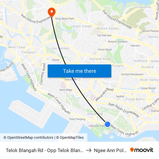Telok Blangah Rd - Opp Telok Blangah Stn (14169) to Ngee Ann Polytechnic map