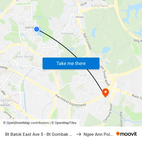 Bt Batok East Ave 5 - Bt Gombak Stadium (43569) to Ngee Ann Polytechnic map