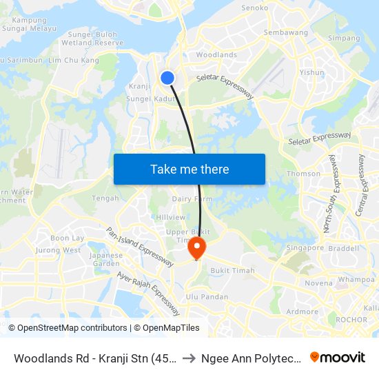 Woodlands Rd - Kranji Stn (45139) to Ngee Ann Polytechnic map