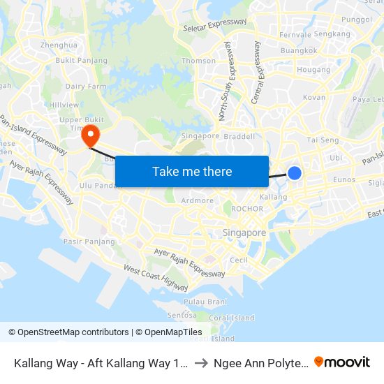 Kallang Way - Aft Kallang Way 1 (70321) to Ngee Ann Polytechnic map