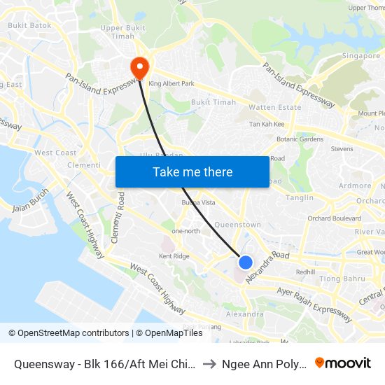 Queensway - Blk 166/Aft Mei Chin Rd (11029) to Ngee Ann Polytechnic map