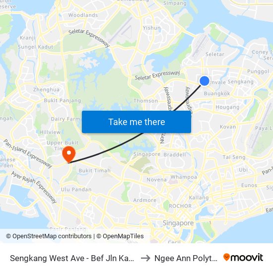 Sengkang West Ave - Bef Jln Kayu (68011) to Ngee Ann Polytechnic map