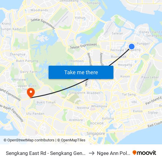 Sengkang East Rd - Sengkang General Hosp (67419) to Ngee Ann Polytechnic map