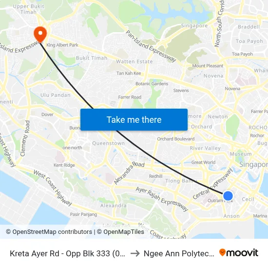Kreta Ayer Rd - Opp Blk 333 (05241) to Ngee Ann Polytechnic map