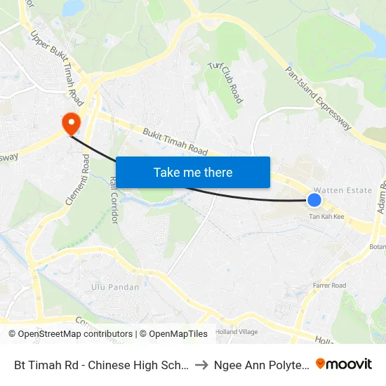 Bt Timah Rd - Chinese High Sch (41061) to Ngee Ann Polytechnic map